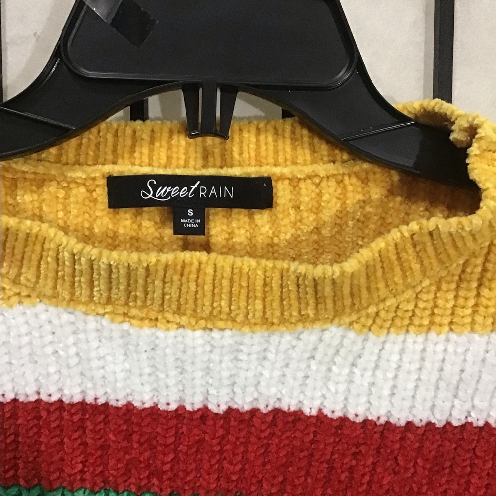 Sweet Rain Striped Cropped Sweater - Picture 2 of 3